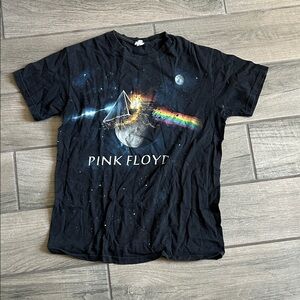 Pink Floyd Black Tee with Prism Rainbow Graphic